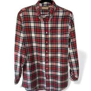 Vintage L.L. Bean Men's Red Plaid button up Shirt M Tall